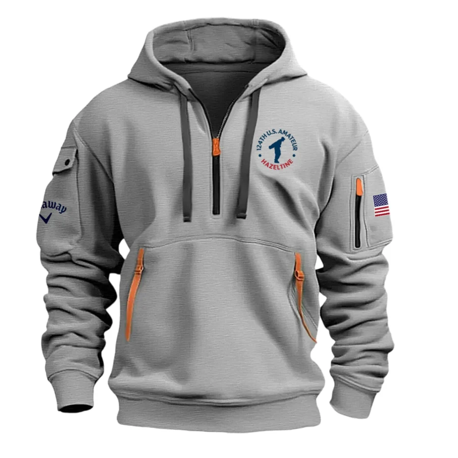 Gray Color Callaway Fashion Hoodie Half Zipper U.S. Amateur Gift For Fans