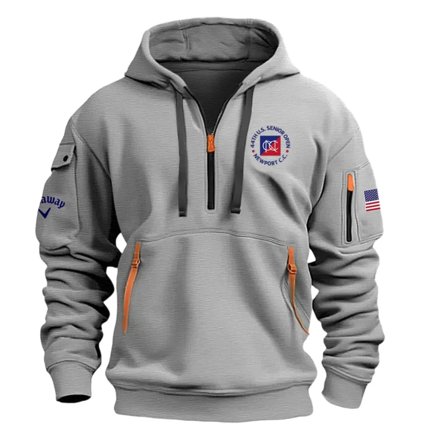 Gray Color Callaway Fashion Hoodie Half Zipper U.S. Senior Open Gift For Fans