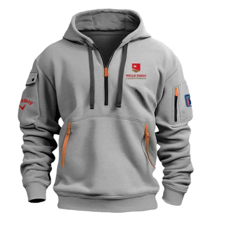 Gray Color Callaway Fashion Hoodie Half Zipper Wells Fargo Championship Gift For Fans