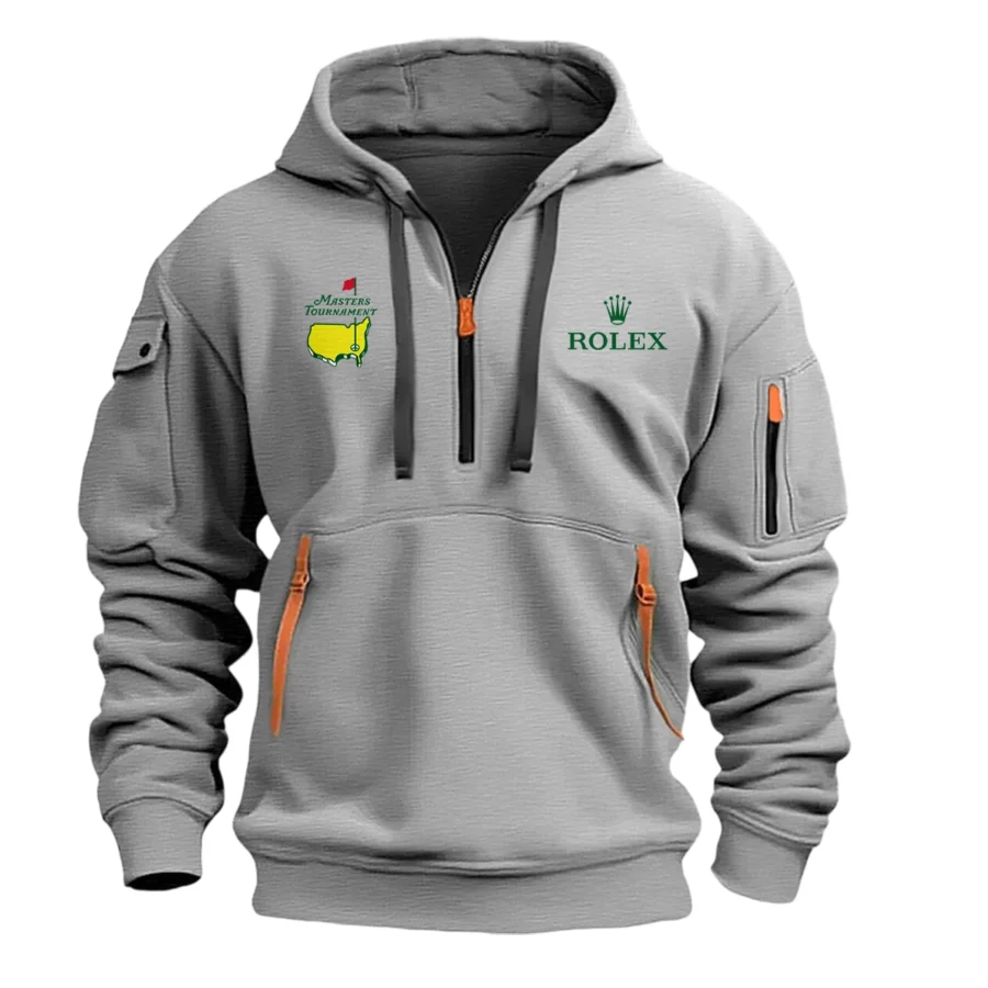 Gray Color Rolex Fashion Hoodie Half Zipper Masters Tournament Gift For Fans