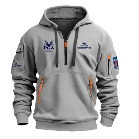 Gray Color Cobra Golf Fashion Hoodie Half Zipper 2024 PGA Championship Valhalla Gift For Fans