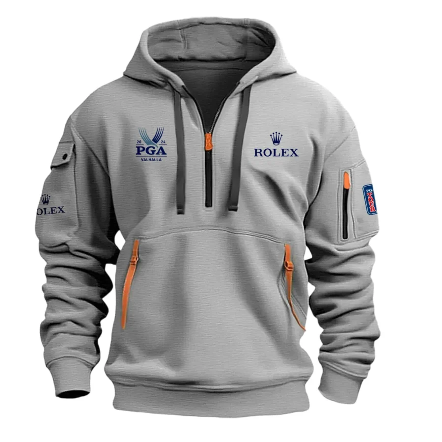 Gray Color Rolex Fashion Hoodie Half Zipper 2024 PGA Championship Valhalla Gift For Fans