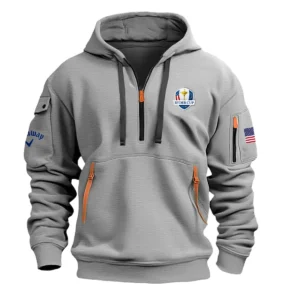 Khaki Color Brand Callaway Hoodie Half Zipper Ryder Cup Gift For Fans