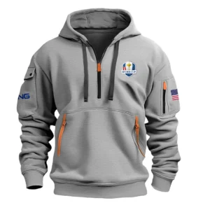 Black Color Brand Ping Hoodie Half Zipper Ryder Cup Gift For Fans