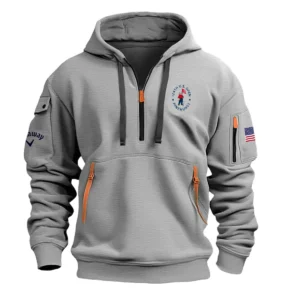 Khaki Color Callaway Fashion Hoodie Half Zipper 124th U.S. Open Pinehurst Gift For Fans