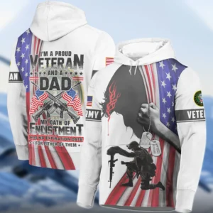 I Am Proud Veteran And A Dad U.S. Army All Over Prints Zipper Hoodie