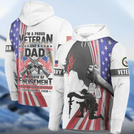 I Am Proud Veteran And A Dad U.S. Navy All Over Prints Hoodie