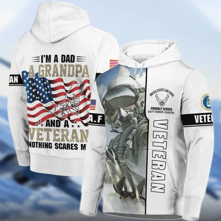 Proudly Served I Am A Dad A Grandpa And A Veteran U.S. Air Force All Over Prints Hoodie