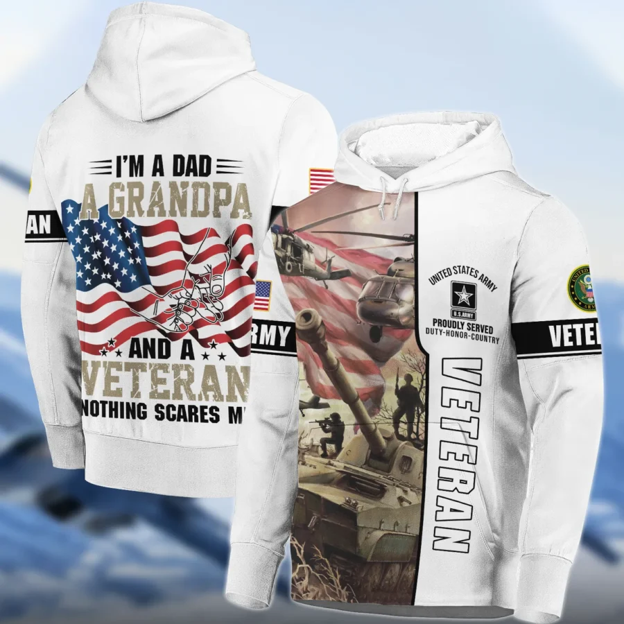 Proudly Served I Am A Dad A Grandpa And A Veteran U.S. Army All Over Prints Hoodie