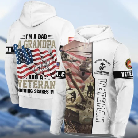 Proudly Served I Am A Dad A Grandpa And A Veteran U.S. Marine Corps All Over Prints Hoodie