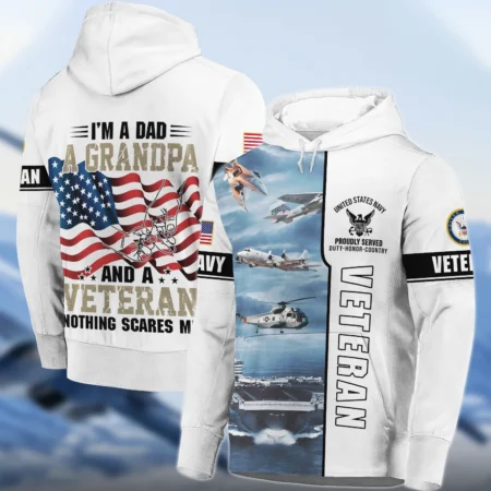 Proudly Served I Am A Dad A Grandpa And A Veteran U.S. Navy All Over Prints Hoodie