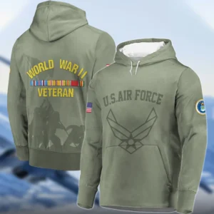 Veteran World War II U.S. Air Force All Over Prints Zipper Hoodie