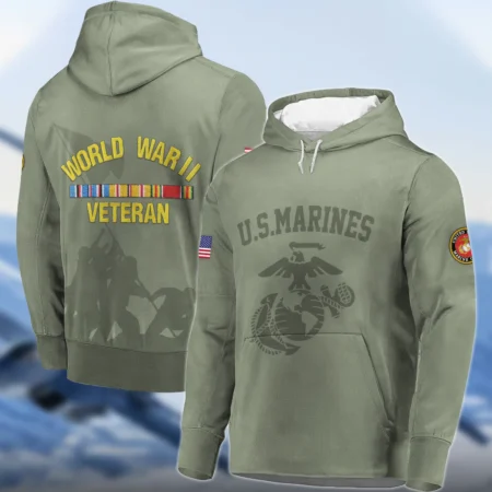 Veteran World War II U.S. Marine Corps All Over Prints Hoodie