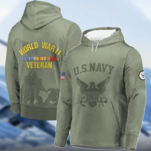 Veteran World War II U.S. Navy All Over Prints Zipper Hoodie