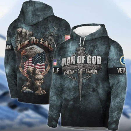 Veteran Dad Grandpa Man Of God Honor The Fallen U.S. Air Force All Over Prints Hoodie