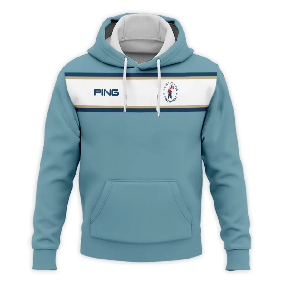 124th U.S. Open Pinehurst Golf Sport Mostly Desaturated Dark Blue Yellow Ping Hoodie Shirt Style Classic