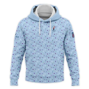 124th U.S. Open Pinehurst Rolex  Golf Icons Pattern Light Blue Zipper Hoodie Shirt Style Classic