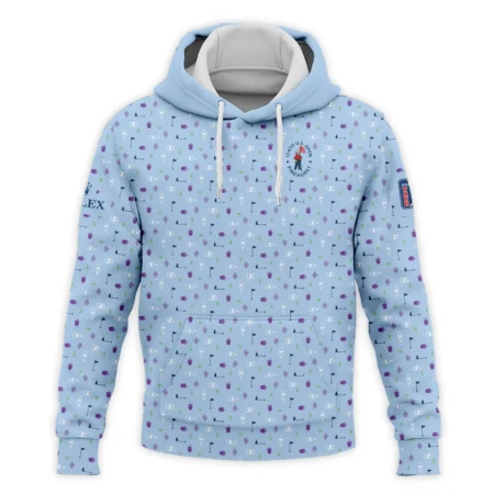 124th U.S. Open Pinehurst Rolex  Golf Icons Pattern Light Blue Hoodie Shirt Style Classic