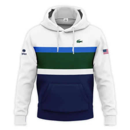 Lacoste US Open Tennis Green Blue White Pattern Hoodie Shirt Style Classic