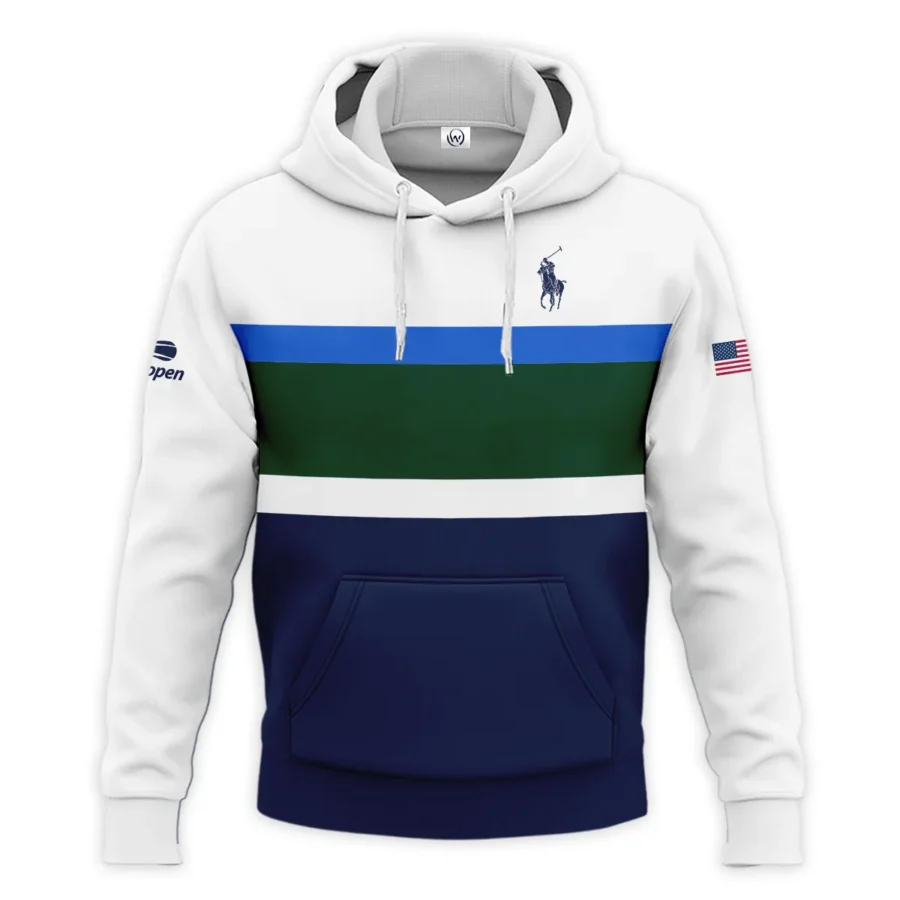 Ralph Lauren US Open Tennis Green Blue White Pattern Hoodie Shirt Style Classic