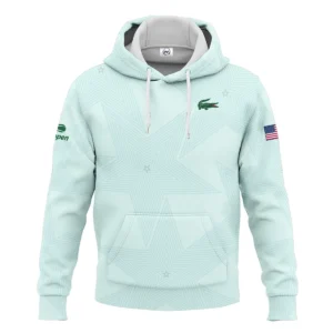 Tennis Pattern Star Light Green US Open Tennis Lacoste Zipper Hoodie Shirt Style Classic