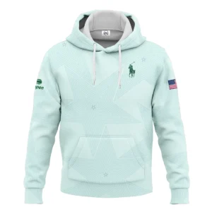 Tennis Pattern Star Light Green US Open Tennis Ralph Lauren Zipper Hoodie Shirt Style Classic