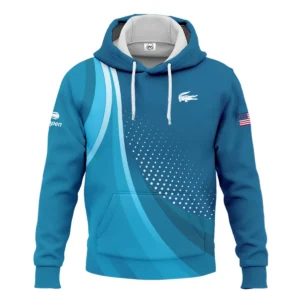 Tennis Blue Gradiend US Open Tennis Lacoste Zipper Hoodie Shirt Style Classic