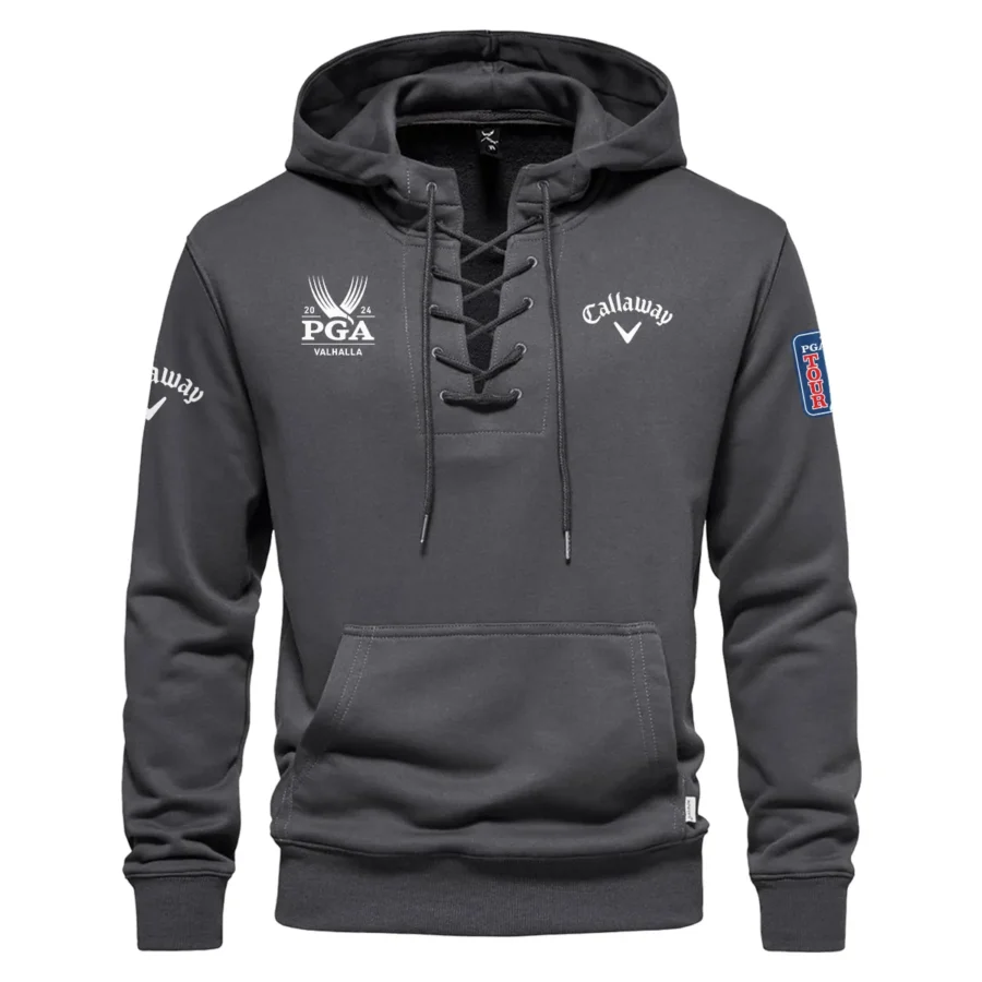 Dark Gray Color Callaway 2024 PGA Championship Valhalla Tied Up Hoodie Fashion Retro Jumpers