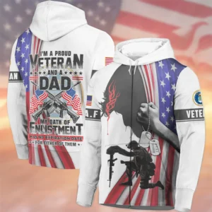 I Am Proud Veteran And A Dad U.S. Air Force All Over Prints Zipper Hoodie