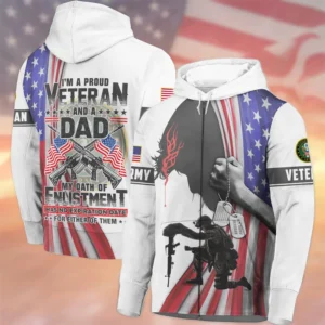 I Am Proud Veteran And A Dad U.S. Army All Over Prints Hoodie