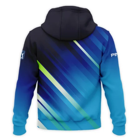 Ping 124th U.S. Open Pinehurst Green Dark Blue Gradient Abstract Yellow Zipper Hoodie Shirt Style Classic