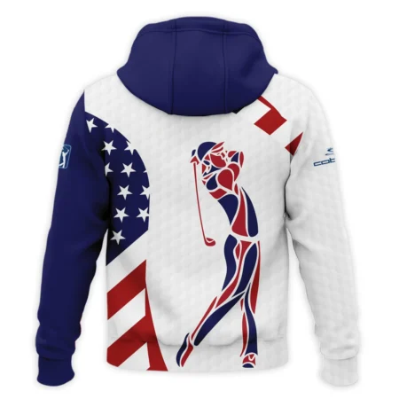 124th U.S. Open Pinehurst Cobra Golf  Blue Red Golf Pattern White Flag Hoodie Shirt Style Classic