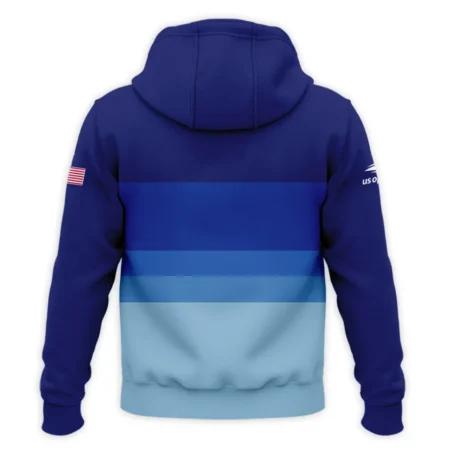 US Open Tennis Blue Gradient Background Lacoste Zipper Hoodie Shirt Style Classic