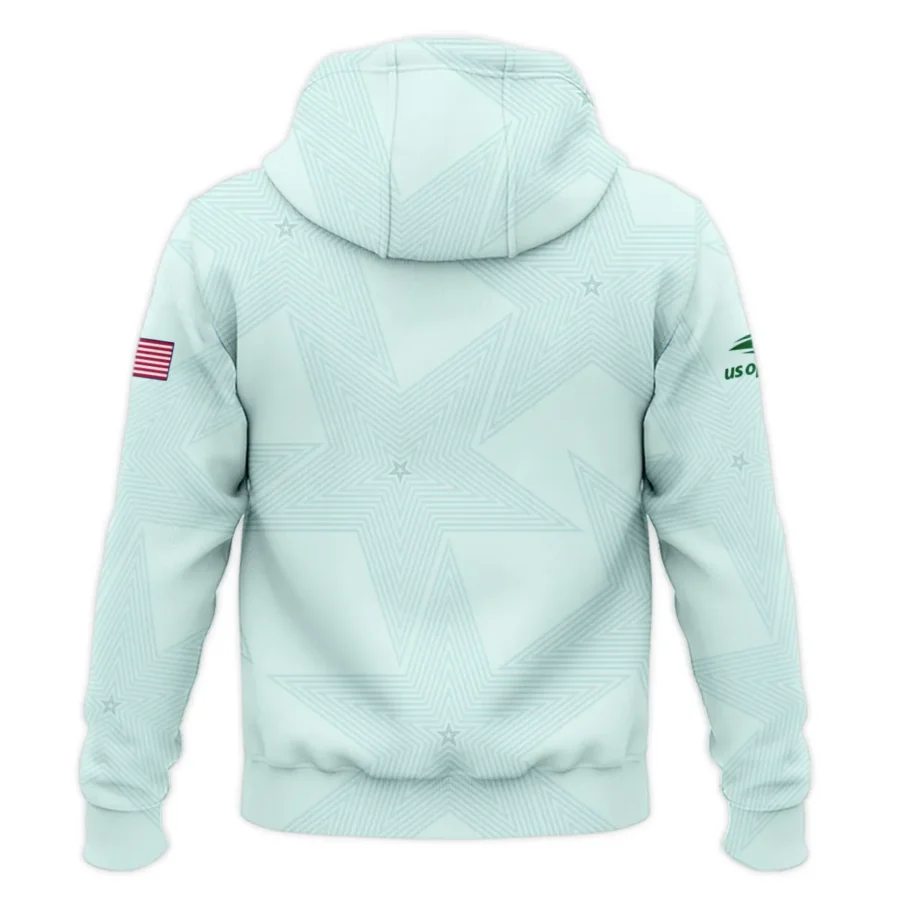 Tennis Pattern Star Light Green US Open Tennis Lacoste Zipper Hoodie Shirt Style Classic