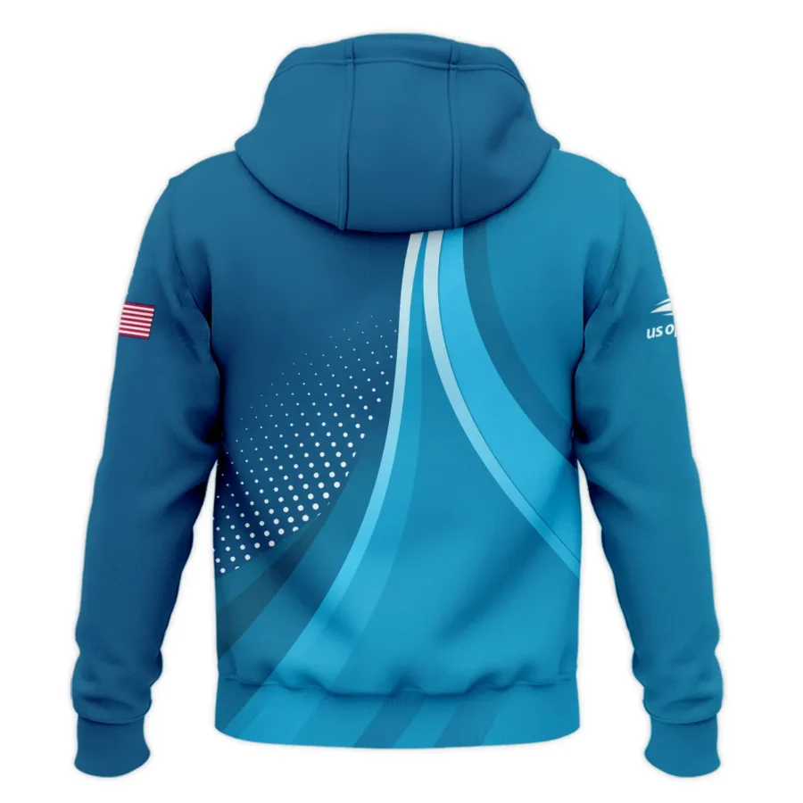 Tennis Blue Gradiend US Open Tennis Lacoste Zipper Hoodie Shirt Style Classic