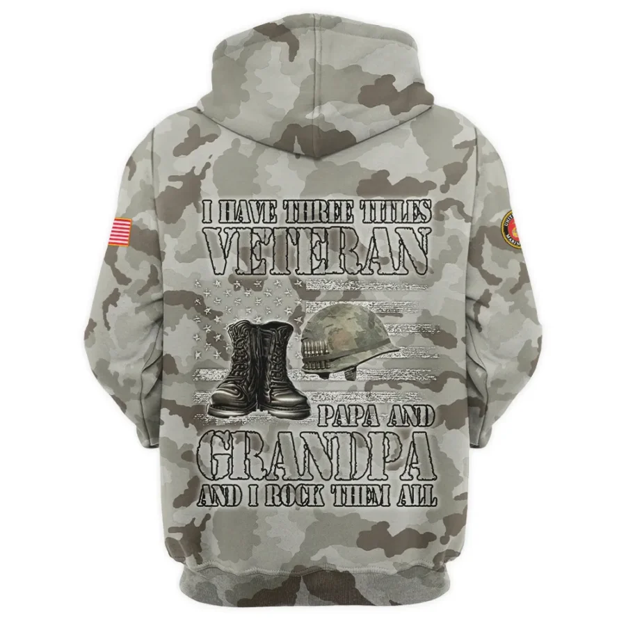 Veteran The Man The Myth The Legend U.S. Marine Corps All Over Prints Zipper Hoodie