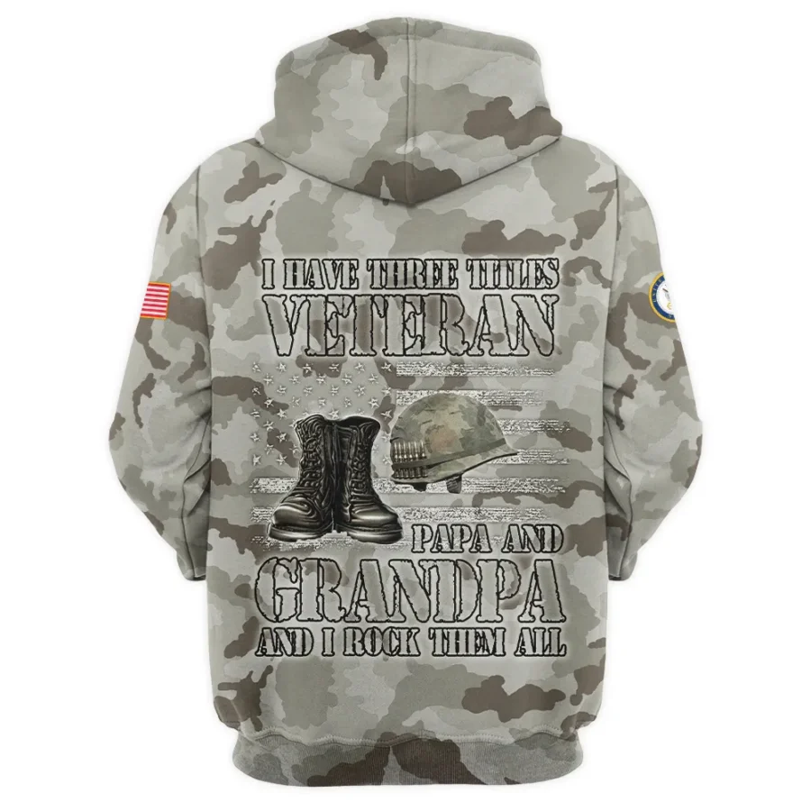 Veteran The Man The Myth The Legend U.S. Navy All Over Prints Zipper Hoodie