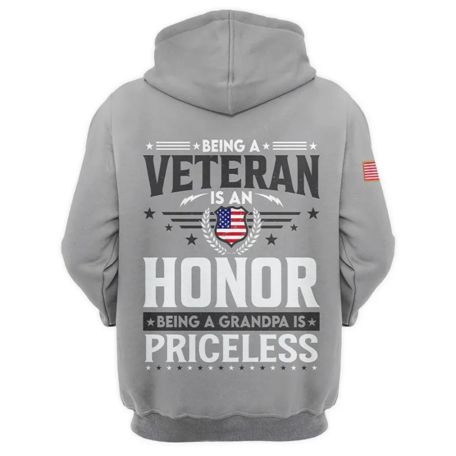 Being A Veteran Is An Honor Being A Grandpa Is Priceless U.S. Air Force All Over Prints Zipper Hoodie