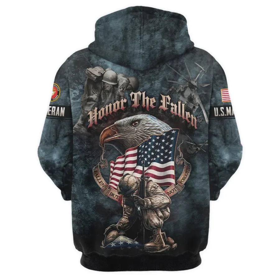 Veteran Dad Grandpa Man Of God Honor The Fallen U.S. Marine Corps All Over Prints Hoodie