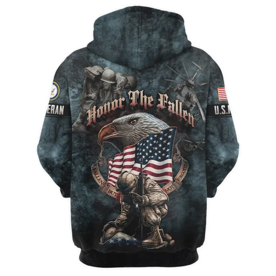 Veteran Dad Grandpa Man Of God Honor The Fallen U.S. Navy All Over Prints Zipper Hoodie