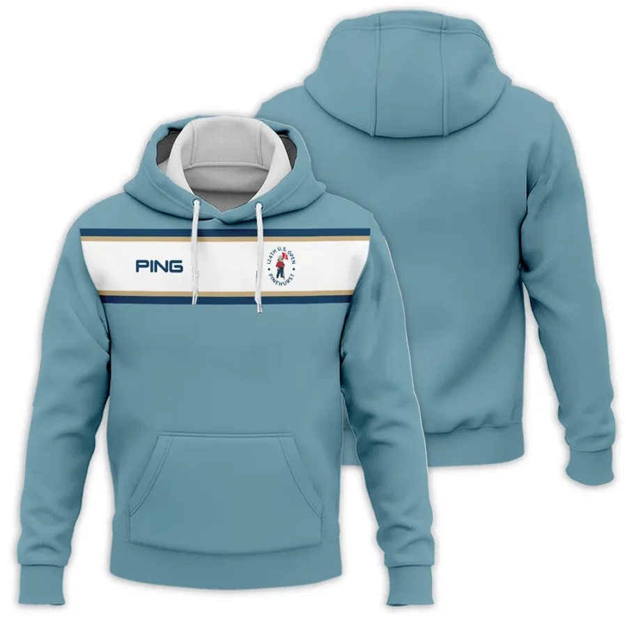 124th U.S. Open Pinehurst Golf Sport Mostly Desaturated Dark Blue Yellow Ping Hoodie Shirt Style Classic