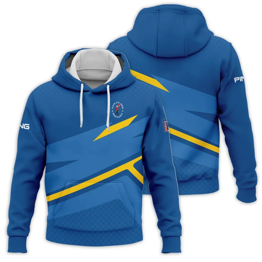 Ping 124th U.S. Open Pinehurst Blue Yellow Mix Pattern Hoodie Shirt Style Classic