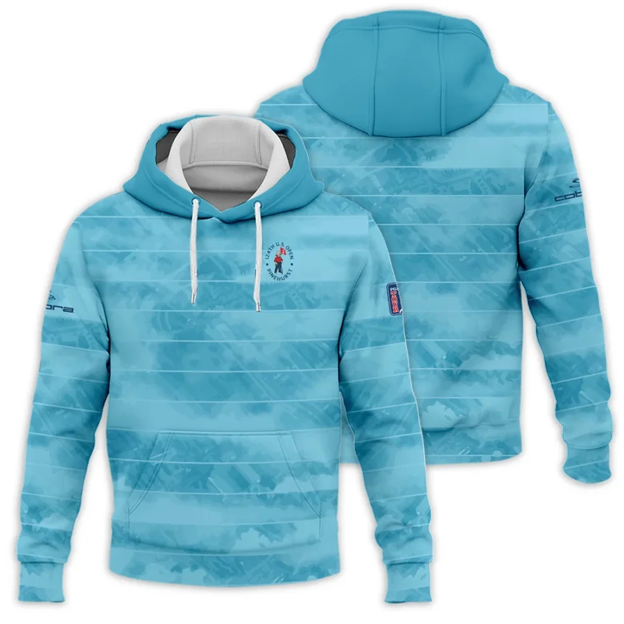 Cobra Golf 124th U.S. Open Pinehurst Blue Abstract Background Line Hoodie Shirt Style Classic