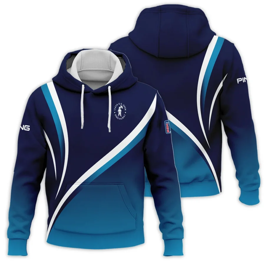 Ping 124th U.S. Open Pinehurst Dark Blue Gradient Abstract White Background  Hoodie Shirt Style Classic