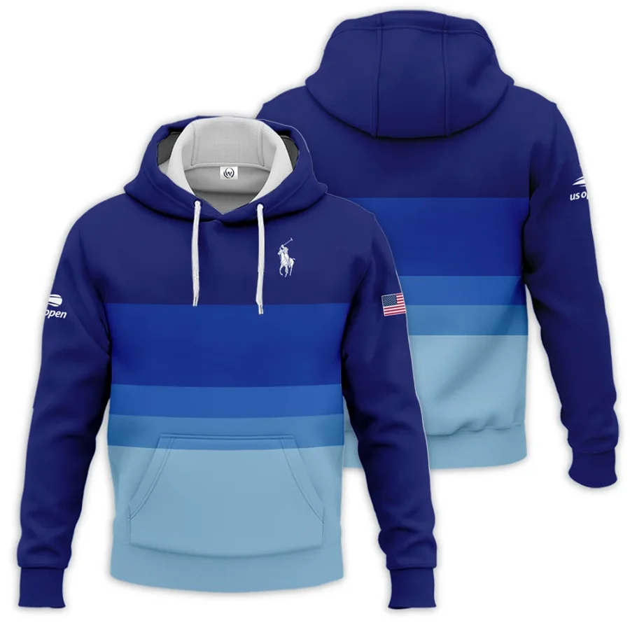 US Open Tennis Blue Gradient Background Ralph Lauren Hoodie Shirt Style Classic