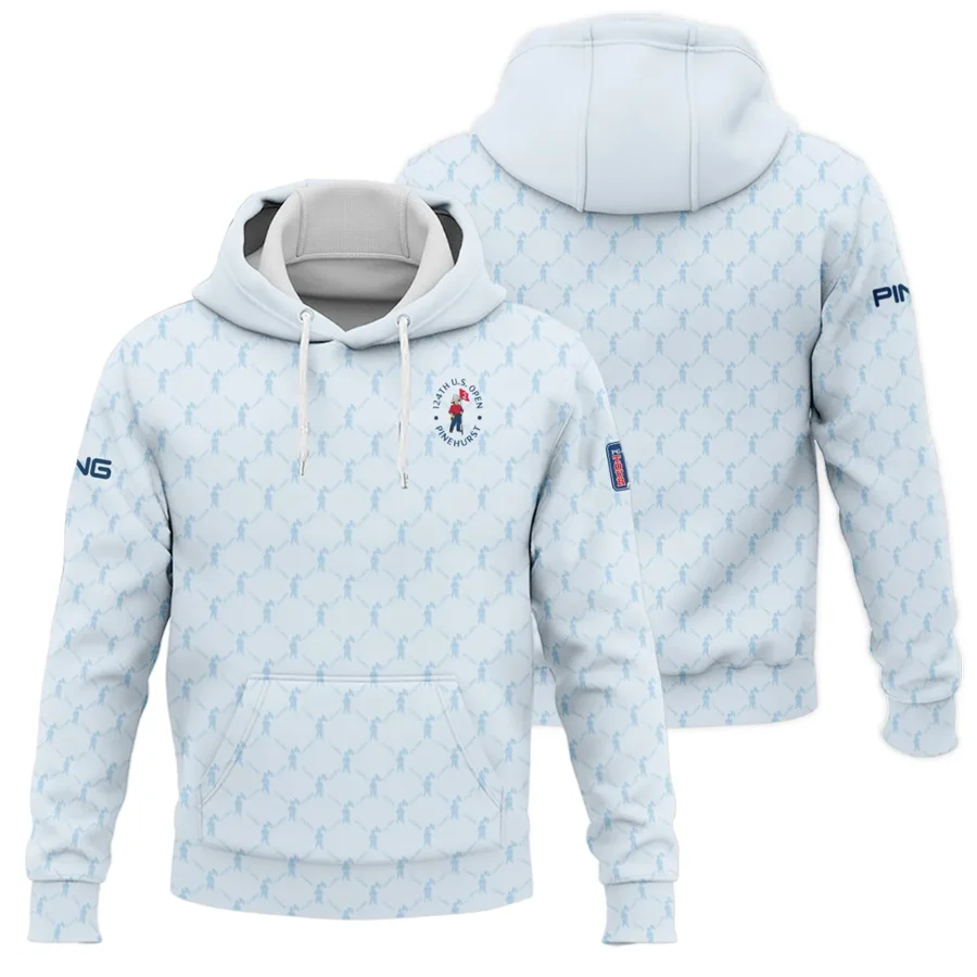 Golf Sport Pattern Light Blue Style 124th U.S. Open Pinehurst Ping Hoodie Shirt Style Classic