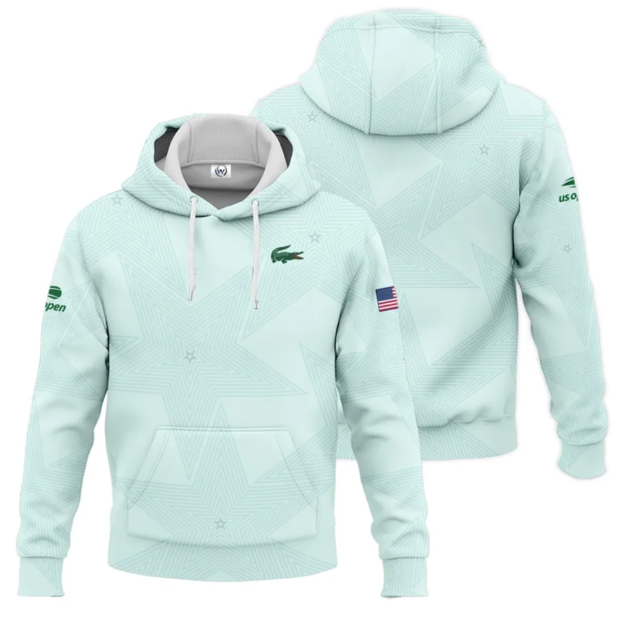 Tennis Pattern Star Light Green US Open Tennis Lacoste Hoodie Shirt Style Classic