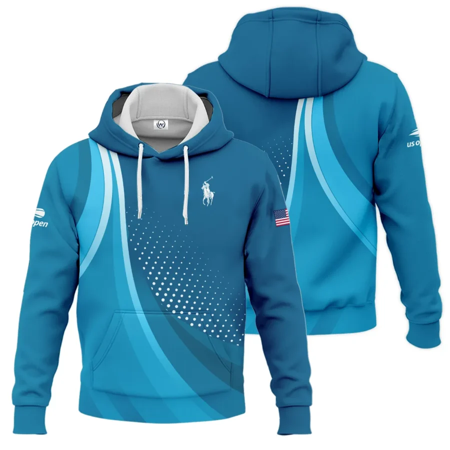 Tennis Blue Gradiend US Open Tennis Ralph Lauren Hoodie Shirt Style Classic