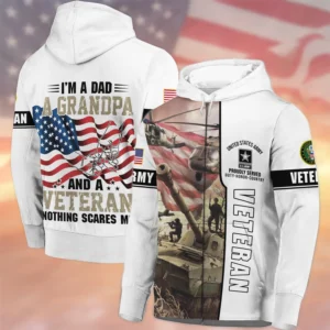 Proudly Served I Am A Dad A Grandpa And A Veteran U.S. Army All Over Prints Hoodie