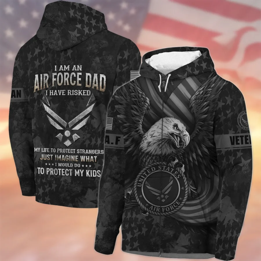 Veteran Just Imagine What I Would Do To Protect My Kids U.S. Air Force All Over Prints Zipper Hoodie